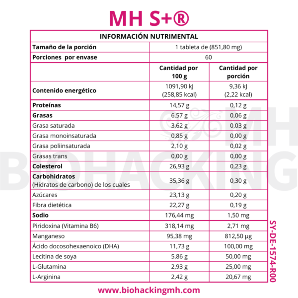 MH S+: AMINOÁCIDOS, VITAMINA B6 Y MINERALES - Imagen 2